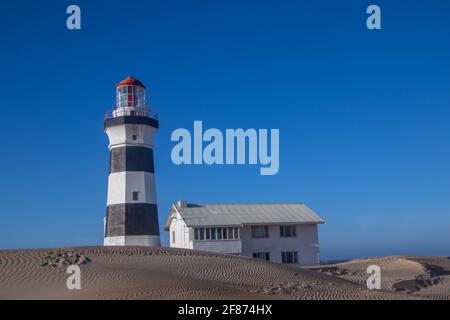 Port Elizabeth, Südafrika - der Leuchtturm von Cape Recife auf der Westseite der Stadt Stockfoto