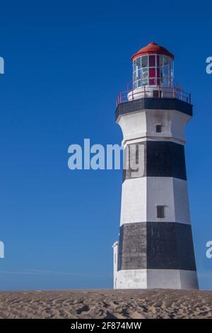 Port Elizabeth, Südafrika - der Leuchtturm von Cape Recife auf der Westseite der Stadt Stockfoto