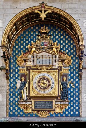 Die Conciergerie-Uhr, die älteste öffentliche Uhr in Paris, Frankreich Stockfoto