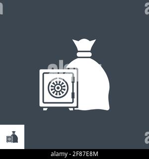 Speichern ähnliche Vektor glyph Icon. Stock Vektor