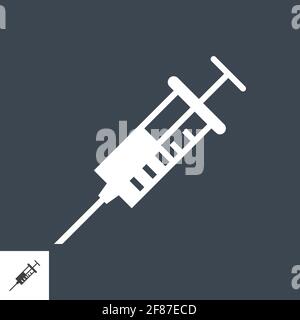 Symbol für eine Spritze-bezogene Vektorgyphe. Stock Vektor