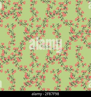 Kornblume Zweig mit Blume Zeichnung, floral nahtlose Muster abstrakten Hintergrund Tapete Vektor. Linie Kunst botanische Illustration Grafik Design PR Stock Vektor