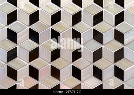 Geometrische Würfel Fliesen. Hintergrund, Textur, Muster und Tapete. Stockfoto