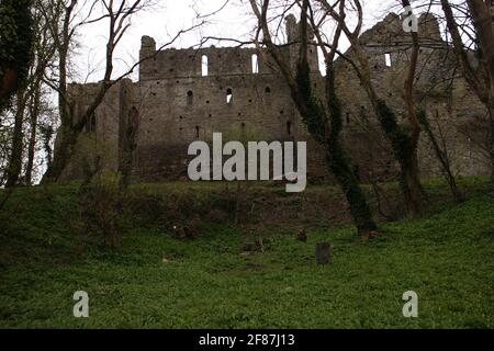 Oystermouth Castle, Die Mumbles, Gower Stockfoto