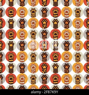 Nahtlose Muster Katze glücklich Hintergrund.Cute Tier Kätzchen. Stock Vektor