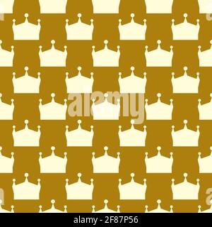Royal Crown Nahtloses Muster. Flache Vektorgrafik Stock Vektor