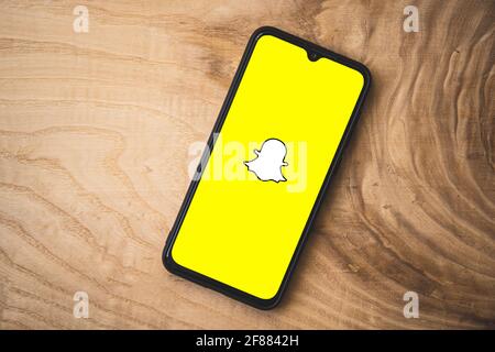 Snapchat ist eine amerikanische Multimedia-Messaging-App, die von Snap entwickelt wurde Inc Stockfoto