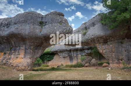 Geologische Formationen in der Enchanted City von Cuenca, Spanien Stockfoto