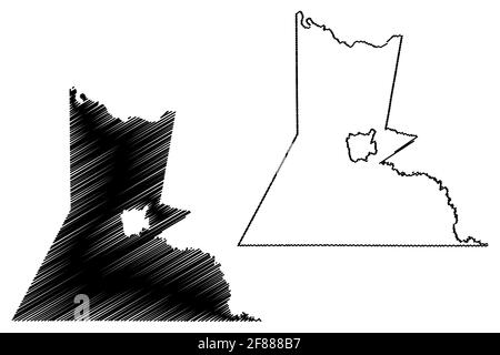 Greensville County, Commonwealth of Virginia (US County, Vereinigte Staaten von Amerika, USA, USA, US) Kartenvektordarstellung, Scribble Skizze Greensvil Stock Vektor