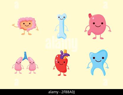 Comic sechs Organe Stock Vektor