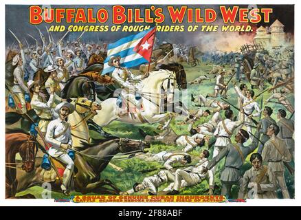 Buffalo Bills Wilder Westen und Kongress der Rough Riders of the World – kubanische Aufständische. 1890er. Stockfoto