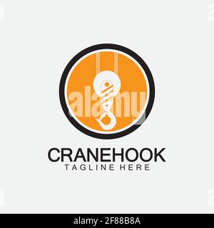 Design-Vorlage für die Abbildung des Logos des Kranhakens mit Vektorgrafik Stock Vektor