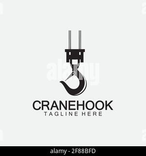 Design-Vorlage für die Abbildung des Logos des Kranhakens mit Vektorgrafik Stock Vektor