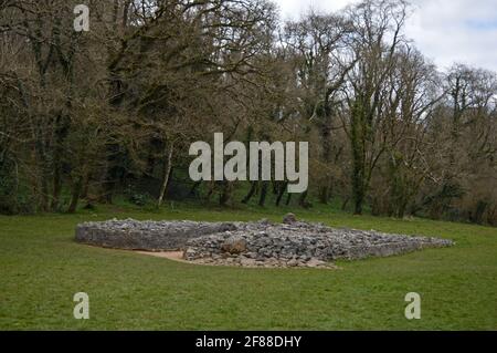 Parc Cwm Long Cairn Grabkammer Parc le Breos, Gower Stockfoto