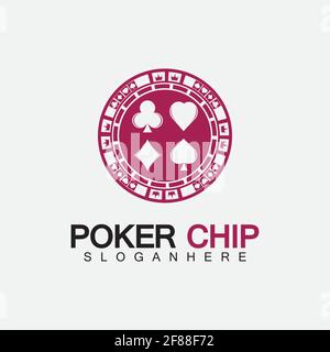 Casino-Chip-Symbol, Poker-Chip-Vektor-Symbol-Logo, Casino-Chips für Poker oder Roulette.Vektor-Illustration isoliert auf weißem Hintergrund. Stock Vektor