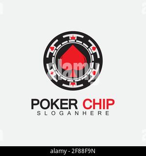 Casino-Chip-Symbol, Poker-Chip-Vektor-Symbol-Logo, Casino-Chips für Poker oder Roulette.Vektor-Illustration isoliert auf weißem Hintergrund. Stock Vektor