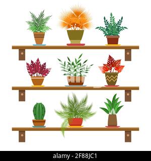 Büroanlagen in Regalen Stock Vektor