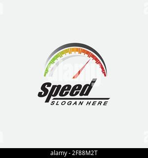 Geschwindigkeit Logo Design, Silhouette Tachometer Symbol Symbol Vektor, Geschwindigkeit Auto Logo Vorlage Vektor Illustration Symbol Design Stock Vektor