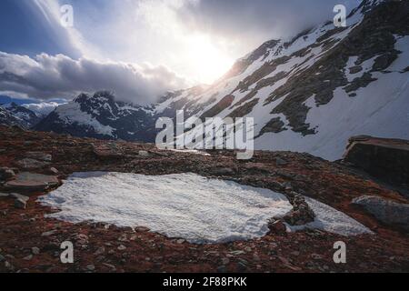 Sefton Bivvy, Aoraki Mt. Cook National Park, Neuseeland Stockfoto