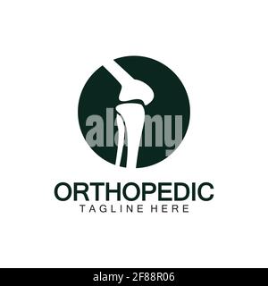 Orthopädische Gesundheit Knochen Logo Vektor Illustration Designvorlage, Knie Knochen Logo Designs Konzept, Gesundheit Knochen Logo Symbol Symbol Stock Vektor