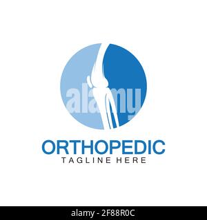 Orthopädische Gesundheit Knochen Logo Vektor Illustration Designvorlage, Knie Knochen Logo Designs Konzept, Gesundheit Knochen Logo Symbol Symbol Stock Vektor