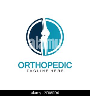 Orthopädische Gesundheit Knochen Logo Vektor Illustration Designvorlage, Knie Knochen Logo Designs Konzept, Gesundheit Knochen Logo Symbol Symbol Stock Vektor