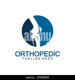 Orthopädische Gesundheit Knochen Logo Vektor Illustration Designvorlage, Knie Knochen Logo Designs Konzept, Gesundheit Knochen Logo Symbol Symbol Stock Vektor
