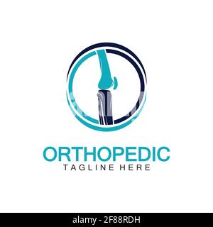 Orthopädische Gesundheit Knochen Logo Vektor Illustration Designvorlage, Knie Knochen Logo Designs Konzept, Gesundheit Knochen Logo Symbol Symbol Stock Vektor