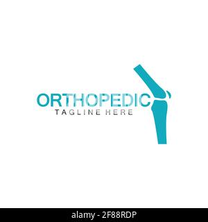 Orthopädische Gesundheit Knochen Logo Vektor Illustration Designvorlage, Knie Knochen Logo Designs Konzept, Gesundheit Knochen Logo Symbol Symbol Stock Vektor