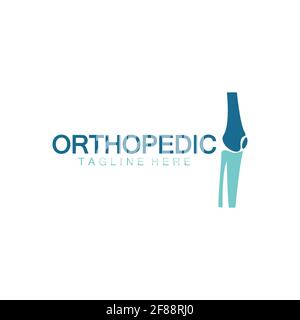 Orthopädische Gesundheit Knochen Logo Vektor Illustration Designvorlage, Knie Knochen Logo Designs Konzept, Gesundheit Knochen Logo Symbol Symbol Stock Vektor