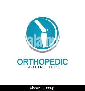 Orthopädische Gesundheit Knochen Logo Vektor Illustration Designvorlage, Knie Knochen Logo Designs Konzept, Gesundheit Knochen Logo Symbol Symbol Stock Vektor