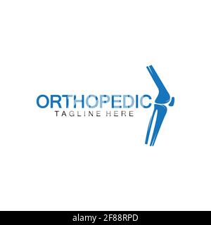 Orthopädische Gesundheit Knochen Logo Vektor Illustration Designvorlage, Knie Knochen Logo Designs Konzept, Gesundheit Knochen Logo Symbol Symbol Stock Vektor