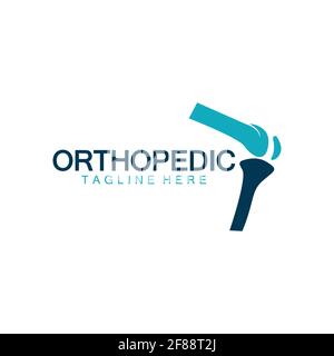 Orthopädische Gesundheit Knochen Logo Vektor Illustration Designvorlage, Knie Knochen Logo Designs Konzept, Gesundheit Knochen Logo Symbol Symbol Stock Vektor