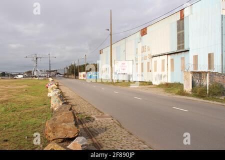 Straßen, Lagerhäuser und Industriebrachen in nantes (frankreich) Stockfoto