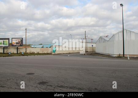 Straßen, Lagerhäuser und Industriebrachen in nantes (frankreich) Stockfoto