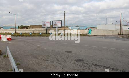 Straßen, Lagerhäuser und Industriebrachen in nantes (frankreich) Stockfoto