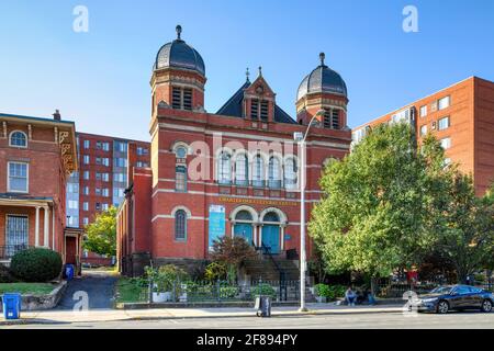 Charter Oak Cultural Center, ehemalige Synagoge an der 21 Charter Oak Avenue. Stockfoto