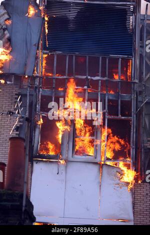 FEUER im Royal Marsden Krankenhaus in West London Bild David Sandison 2/1/08 Stockfoto