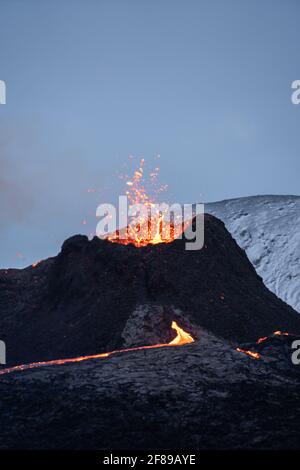 Vulkanausbruch in Island Stockfoto