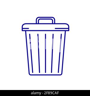 Flaches Symbol für Papierkorb. Piktogramm für Web. Linienhub. Isoliert auf weißem Hintergrund. Vektor EPS10 Stockfoto