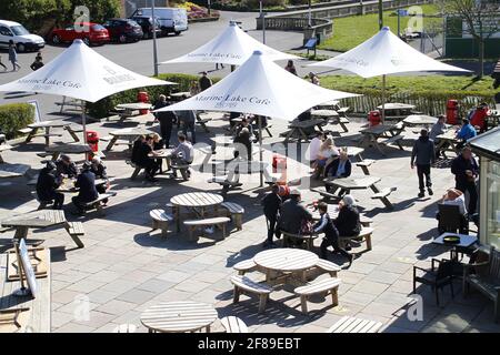 Allgemeiner Blick auf verschiedene Attraktionen und Sehenswürdigkeiten in Southport Stockfoto