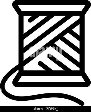 Spule des Gewindesymbols in Umrissform. Nähsymbol. Vektorsymbol. Vektordarstellung auf weißem Hintergrund isoliert. Stock Vektor