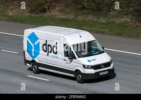 ......Fahrt auf der Autobahn M6 bei Preston in Lancashire, UK. Stockfoto