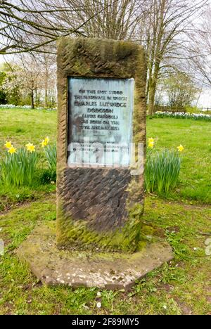 Der Standort in Daresbury, der Heimat der Kindheit Charles Lutwidge Dodgson besser bekannt als der Autor von Alice Im Wunderland Lewis Carroll Stockfoto