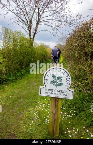 Der Standort in Daresbury, der Heimat der Kindheit Charles Lutwidge Dodgson besser bekannt als der Autor von Alice Im Wunderland Lewis Carroll Stockfoto