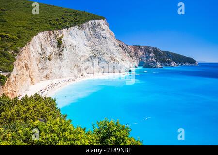 Lefkada, Griechenland. Porto Katsiki in Lefkada, Ionische Inseln. Stockfoto