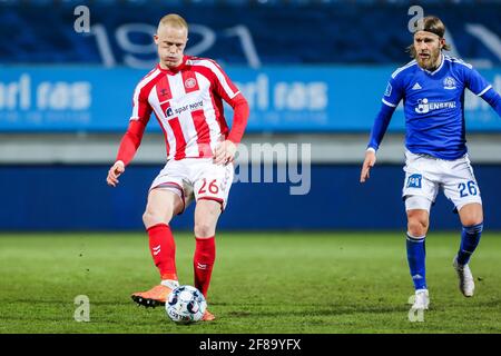 Kongens Lyngby, Dänemark. April 2021. Rasmus Thelander (26) von AAB beim 3F Superliga-Spiel zwischen Lyngby Boldklub und AAB im Lyngby Stadion in Kongens Lyngby, Dänemark. (Foto: Gonzales Photo/Alamy Live News Stockfoto