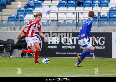 Kongens Lyngby, Dänemark. April 2021. Martin Samuelsen (18) von AAB beim 3F Superliga-Spiel zwischen Lyngby Boldklub und AAB im Lyngby Stadion in Kongens Lyngby, Dänemark. (Foto: Gonzales Photo/Alamy Live News Stockfoto