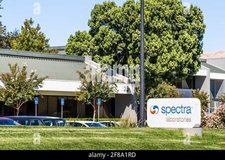 Sep 24, 2020 Milpitas / CA / USA - Spectra Laboratories hat seinen Hauptsitz im Silicon Valley; Spectra Laboratories Inc, eine Tochtergesellschaft von Fresenius, ist eine prov Stockfoto