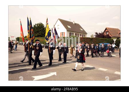 Brittish vetrans bei D Day gedenkfeiern in Colleville - Montgomery (Sword Beach Landing Site) in der Normandie, Frankreich. 5/6/2008 Fotografie von David Sandison The Independent Stockfoto